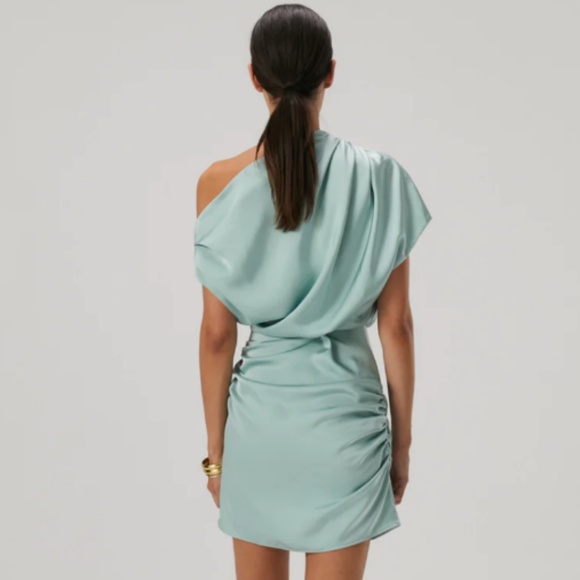 Brand New MISHA OFF-THE-SHOULDER SLIM RUCHED MINI DRESS - Picture 10 of 16